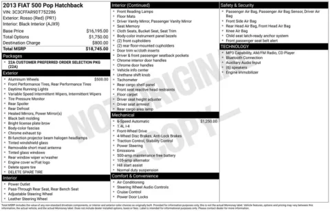 Another view of 2013 Fiat 500 Pop for sale in Athens, OH at Don Wood Toyota