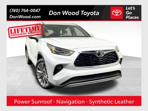 White 2026 Toyota Highlander Hybrid Platinum for sale in Athens, OH