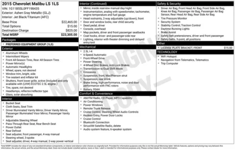 Another view of 2015 Chevrolet Malibu LS for sale in Athens, OH at Don Wood Toyota