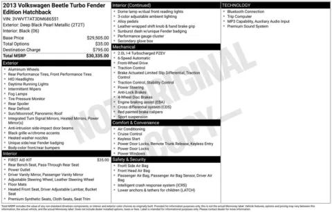 Another view of 2013 Volkswagen Beetle 2.0T Fender Edition for sale in Athens, OH at Don Wood Toyota