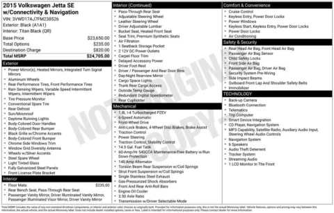 Another view of 2015 Volkswagen Jetta 1.8T SE for sale in Athens, OH at Don Wood Toyota