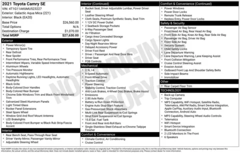 Another view of 2021 Toyota Camry SE for sale in Athens, OH at Don Wood Toyota