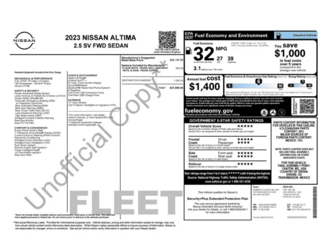Photos of 2023 Nissan Altima 2.5 SV for sale in Athens, OH at Don Wood Toyota