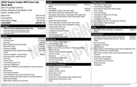 Another view of 2026 Toyota Tundra SR5 for sale in Athens, OH at Don Wood Toyota