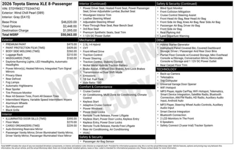 Another view of 2026 Toyota Sienna XLE for sale in Athens, OH at Don Wood Toyota