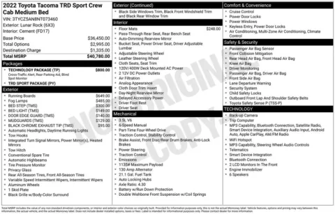 Another view of 2022 Toyota Tacoma TRD Sport for sale in Athens, OH at Don Wood Toyota