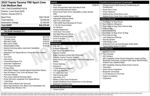 Another view of 2023 Toyota Tacoma TRD Sport for sale in Athens, OH at Don Wood Toyota