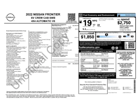 Photos of 2022 Nissan Frontier SV for sale in Athens, OH at Don Wood Toyota