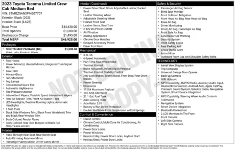 Another view of 2023 Toyota Tacoma Limited for sale in Athens, OH at Don Wood Toyota