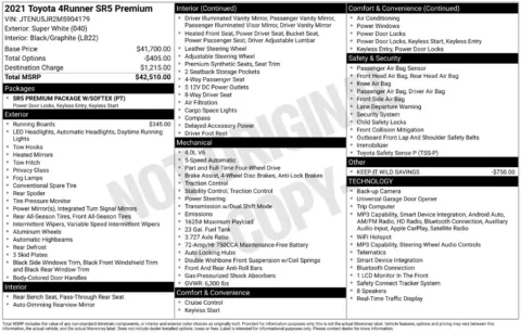Photos of 2021 Toyota 4Runner SR5 Premium for sale in Athens, OH at Don Wood Toyota