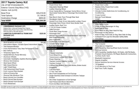 Photos of 2017 Toyota Camry XLE for sale in Athens, OH at Don Wood Toyota