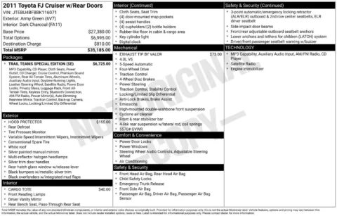 Photos of 2011 Toyota FJ Cruiser for sale in Athens, OH at Don Wood Toyota