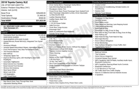 Photos of 2018 Toyota Camry XLE for sale in Athens, OH at Don Wood Toyota