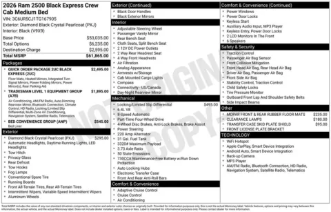 Another view of 2026 Ram 2500 Tradesman for sale in Rockbridge, OH at Don Wood Chrysler Dodge Jeep Ram