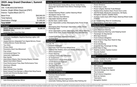 Another view of 2025 Jeep Grand Cherokee L Summit for sale in Rockbridge, OH at Don Wood Chrysler Dodge Jeep Ram