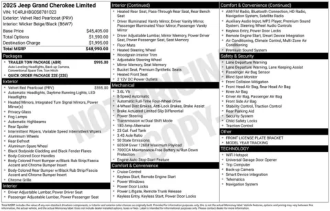 Another view of 2025 Jeep Grand Cherokee Limited for sale in Rockbridge, OH at Don Wood Chrysler Dodge Jeep Ram