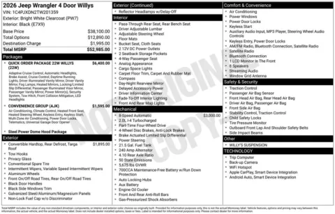 Another view of 2026 Jeep Wrangler Willys for sale in Rockbridge, OH at Don Wood Chrysler Dodge Jeep Ram