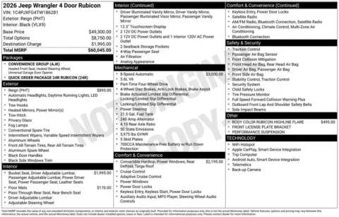 Another view of 2026 Jeep Wrangler Rubicon for sale in Rockbridge, OH at Don Wood Chrysler Dodge Jeep Ram