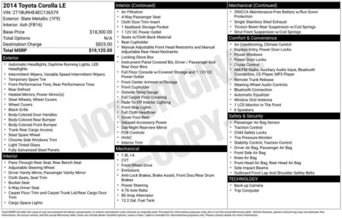 Another view of 2014 Toyota Corolla L for sale in Rockbridge, OH at Don Wood Chrysler Dodge Jeep Ram