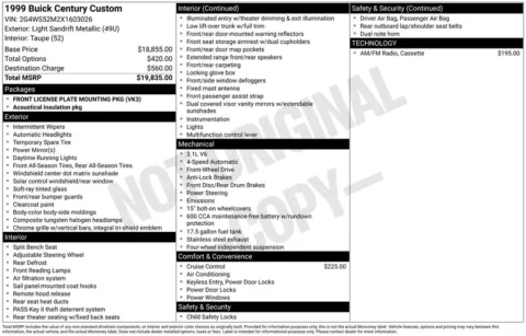 Another view of 1999 Buick Century Custom for sale in Rockbridge, OH at Don Wood Chrysler Dodge Jeep Ram