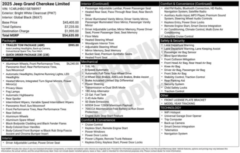 Another view of 2025 Jeep Grand Cherokee Limited for sale in Rockbridge, OH at Don Wood Chrysler Dodge Jeep Ram