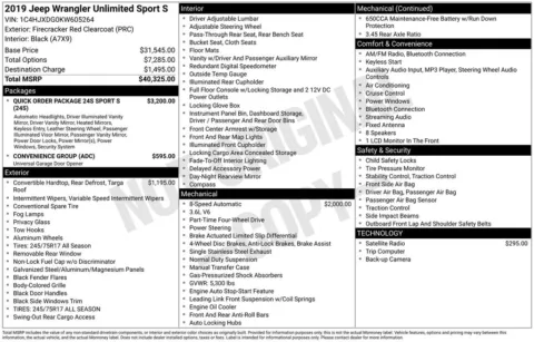 Another view of 2019 Jeep Wrangler Unlimited Sport S for sale in Rockbridge, OH at Don Wood Chrysler Dodge Jeep Ram