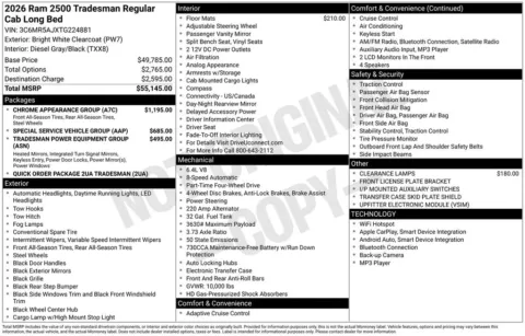 Another view of 2026 Ram 2500 Tradesman for sale in Rockbridge, OH at Don Wood Chrysler Dodge Jeep Ram