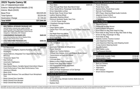 More photos of 2025 Toyota Camry SE at Don Wood Chrysler Dodge Jeep Ram, OH