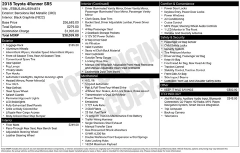 Another view of 2018 Toyota 4Runner SR5 for sale in Rockbridge, OH at Don Wood Chrysler Dodge Jeep Ram