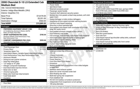Another view of 2000 Chevrolet S-10 LS for sale in Rockbridge, OH at Don Wood Chrysler Dodge Jeep Ram