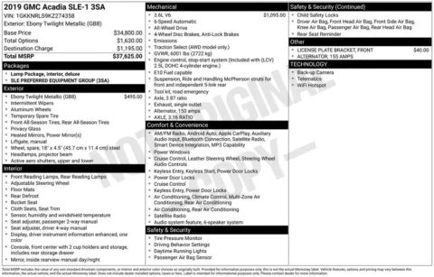 More photos of 2019 GMC Acadia SLE-1 at Don Wood Chrysler Dodge Jeep Ram, OH