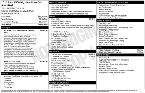 Another view of 2026 Ram 1500 Big Horn/Lone Star for sale in Rockbridge, OH at Don Wood Chrysler Dodge Jeep Ram