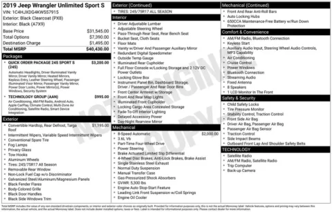 More photos of 2019 Jeep Wrangler Unlimited Sport S at Don Wood Chrysler Dodge Jeep Ram, OH