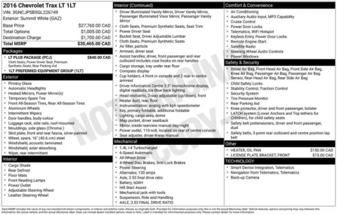 Another view of 2016 Chevrolet Trax LT for sale in Rockbridge, OH at Don Wood Chrysler Dodge Jeep Ram