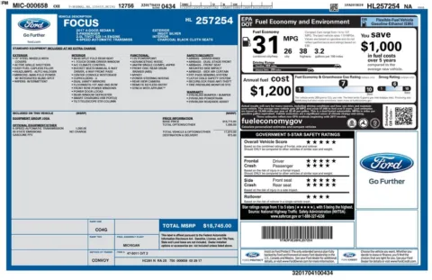 Another view of 2017 Ford Focus S for sale in Rockbridge, OH at Don Wood Chrysler Dodge Jeep Ram