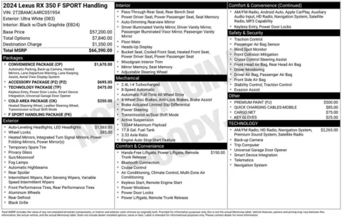 More photos of 2024 Lexus RX 350 F Sport Handling at Don Wood Chrysler Dodge Jeep Ram, OH