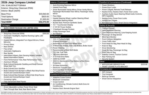 Photos of 2026 Jeep Compass Limited for sale in Rockbridge, OH at Don Wood Chrysler Dodge Jeep Ram