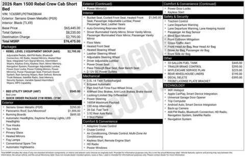 Another view of 2026 Ram 1500 Rebel for sale in Rockbridge, OH at Don Wood Chrysler Dodge Jeep Ram