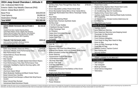 More photos of 2024 Jeep Grand Cherokee L Altitude X at Don Wood Chrysler Dodge Jeep Ram, OH