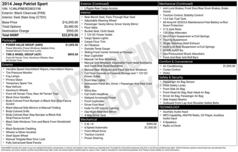 Photos of 2014 Jeep Patriot Sport for sale in Rockbridge, OH at Don Wood Chrysler Dodge Jeep Ram
