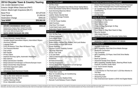 Another view of 2016 Chrysler Town & Country Touring for sale in Rockbridge, OH at Don Wood Chrysler Dodge Jeep Ram