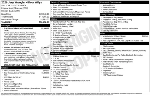 Another view of 2026 Jeep Wrangler Willys for sale in Rockbridge, OH at Don Wood Chrysler Dodge Jeep Ram