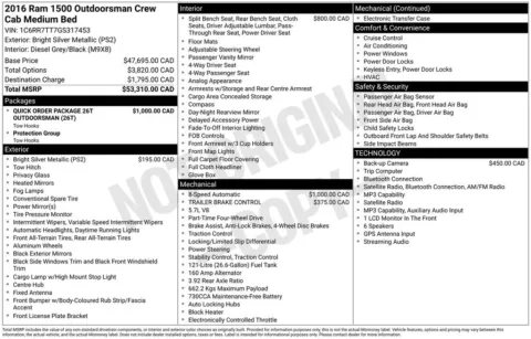 Another view of 2016 Ram 1500 Outdoorsman for sale in Rockbridge, OH at Don Wood Chrysler Dodge Jeep Ram