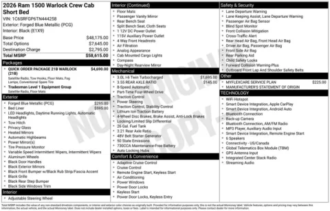 Photos of 2026 Ram 1500 Warlock for sale in Rockbridge, OH at Don Wood Chrysler Dodge Jeep Ram