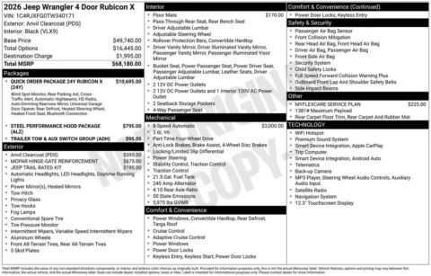 Photos of 2026 Jeep Wrangler Rubicon X for sale in Rockbridge, OH at Don Wood Chrysler Dodge Jeep Ram