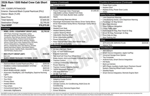 Photos of 2026 Ram 1500 Rebel for sale in Rockbridge, OH at Don Wood Chrysler Dodge Jeep Ram