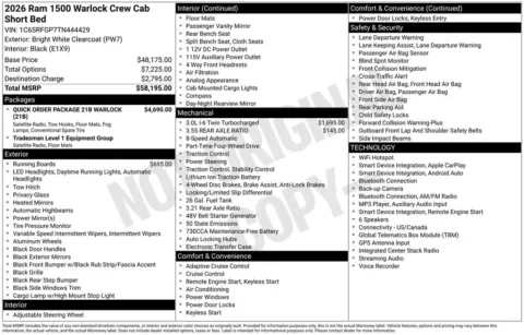 Photos of 2026 Ram 1500 Warlock for sale in Rockbridge, OH at Don Wood Chrysler Dodge Jeep Ram