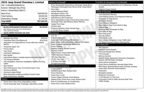 Photos of 2024 Jeep Grand Cherokee L Limited for sale in Rockbridge, OH at Don Wood Chrysler Dodge Jeep Ram