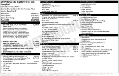 Photos of 2027 Ram 3500 Big Horn for sale in Rockbridge, OH at Don Wood Chrysler Dodge Jeep Ram