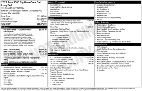 Photos of 2027 Ram 3500 Big Horn for sale in Rockbridge, OH at Don Wood Chrysler Dodge Jeep Ram